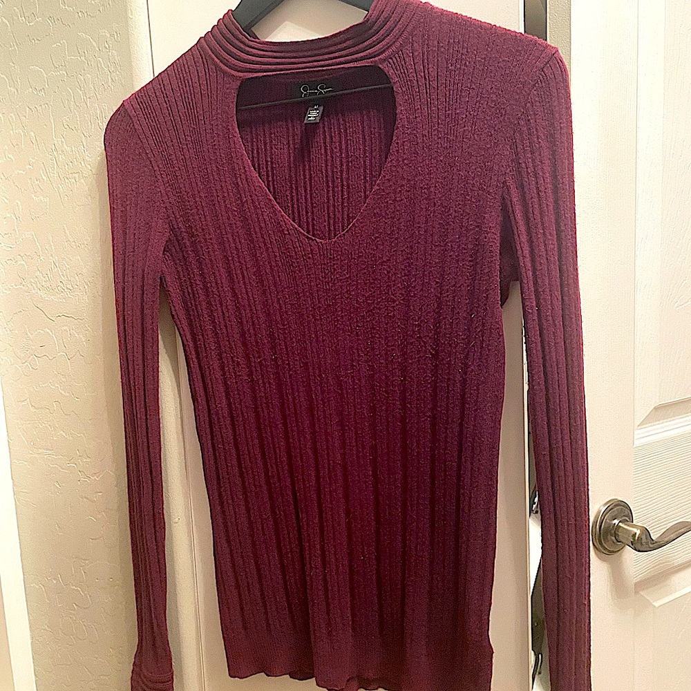 Jessica Simpson sweater with neck cut out